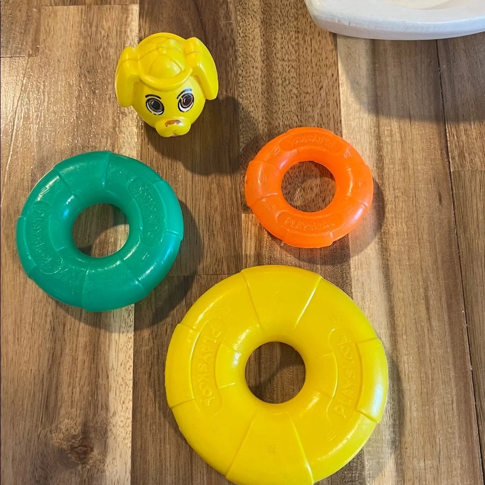 Vintage Playskool Dog and Boat Stacking Tub Toy